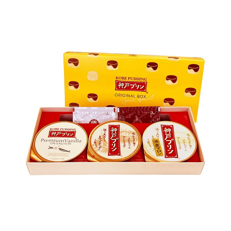 Three popular flavors pudding combination 3 pieces 1 box