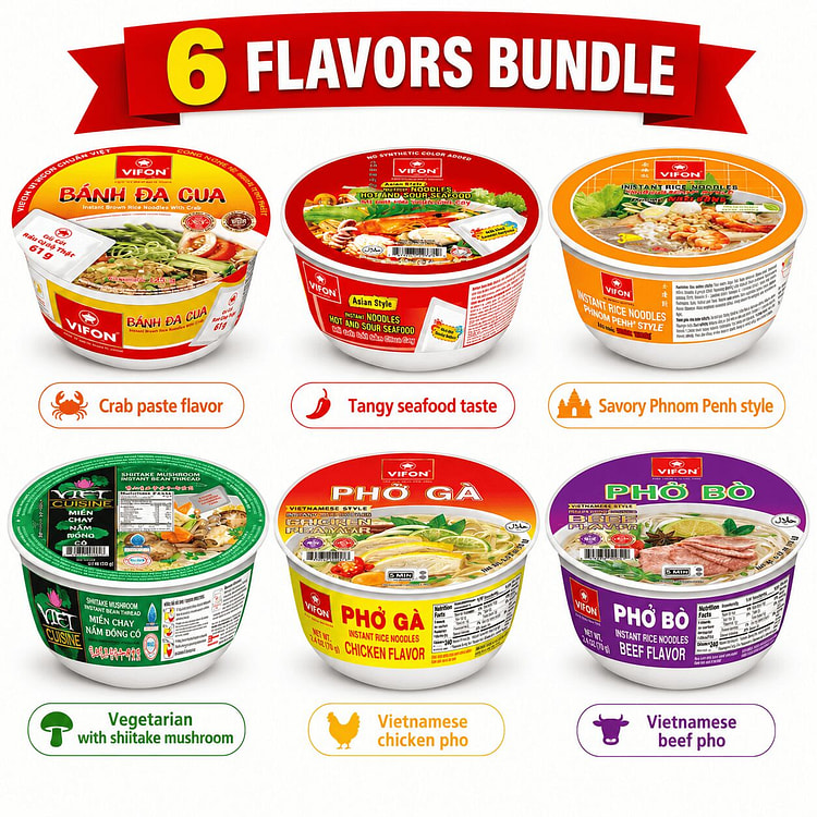 VIFON Combo 6 Tô Bún – Phở 1 thùng