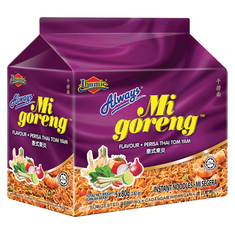 [Ibumie] Mi Goreng Thai Tom Yam – Pack of 5 2.82 oz