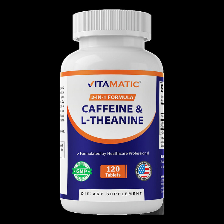 L-Theanine 200mg with Caffeine 100mg - 120 Tablets