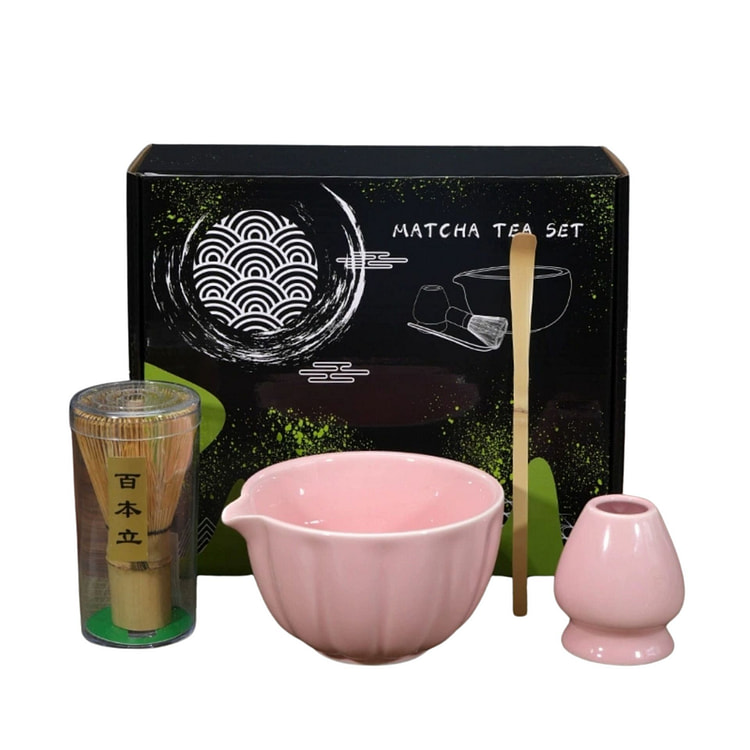 4件套日本抹茶仪式礼品套装（粉色）