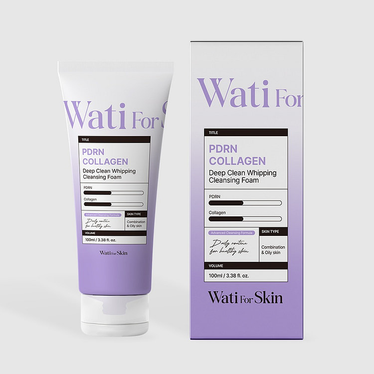 [와티포스킨] PDRN 콜라겐 딥 클린 휘핑 클렌징폼 100 밀리리터