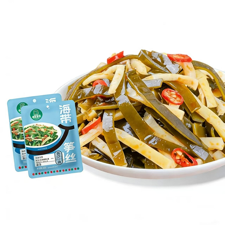 海带笋丝开味速食菜香辣海带丝开袋即食下饭 70 克*2 包