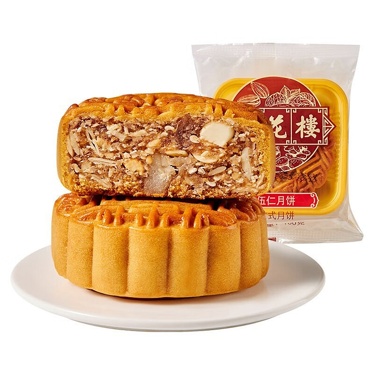 Xinghualou Five Nut Mooncake Cantonese Style100g