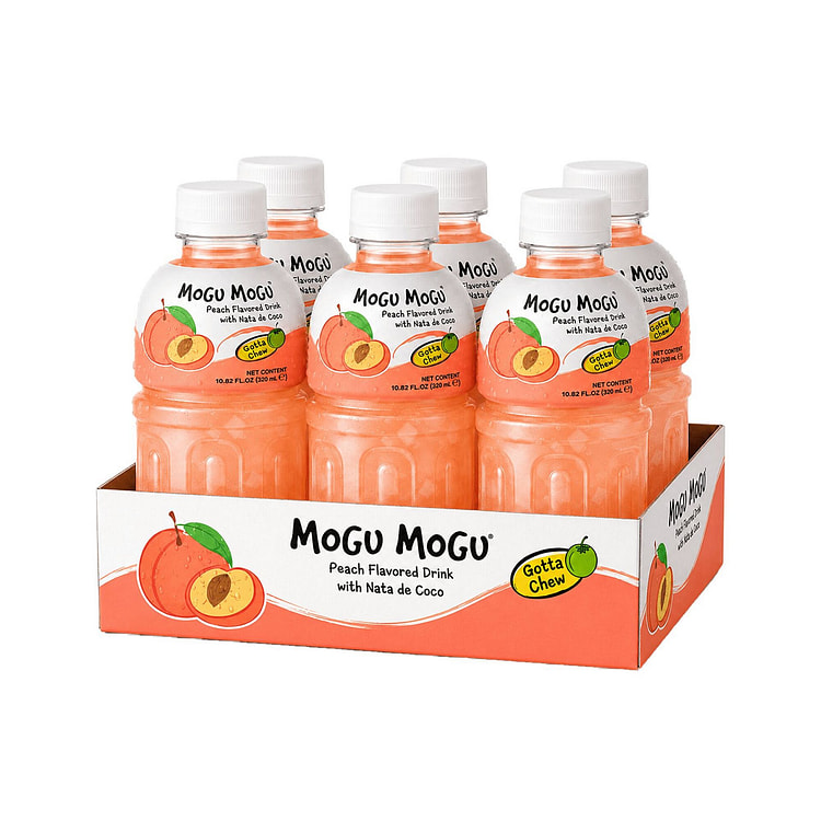 Mogu Mogu 桃子椰果 10.8盎司 6 瓶