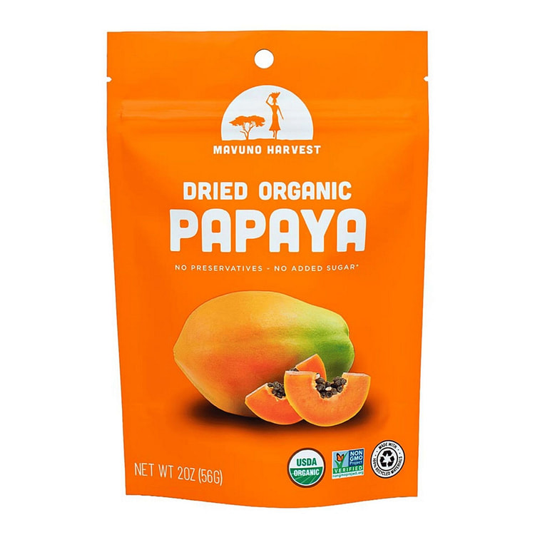 Organic Dried Papaya | 2 oz (6 bags)