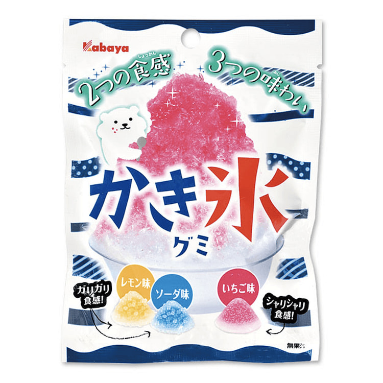 【日本直邮】KABAYA 3种水果刨冰软糖 55g