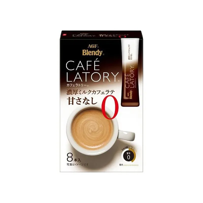 Blendy Instant Cafe Latory - Rich Milk Coffee Without Sugar with 8sticks 88 g