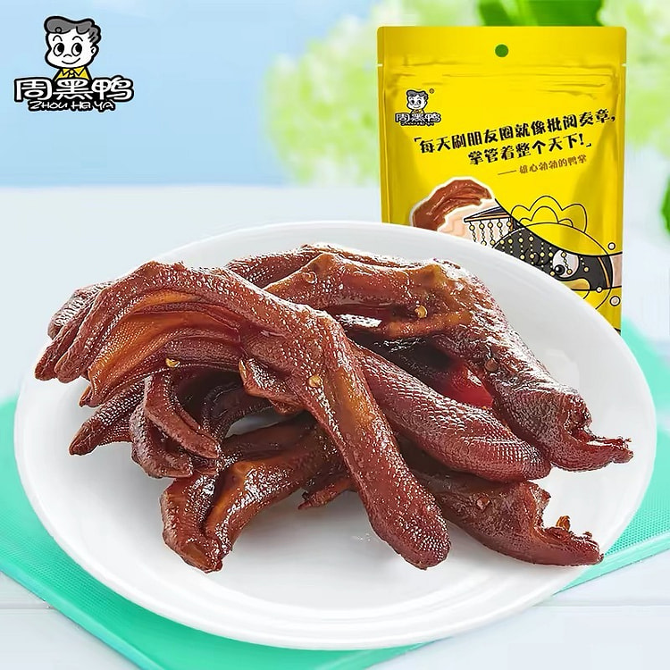 周黑鸭 甜辣卤鸭掌 鸭货解馋小零食 武汉特产 1袋 108 克