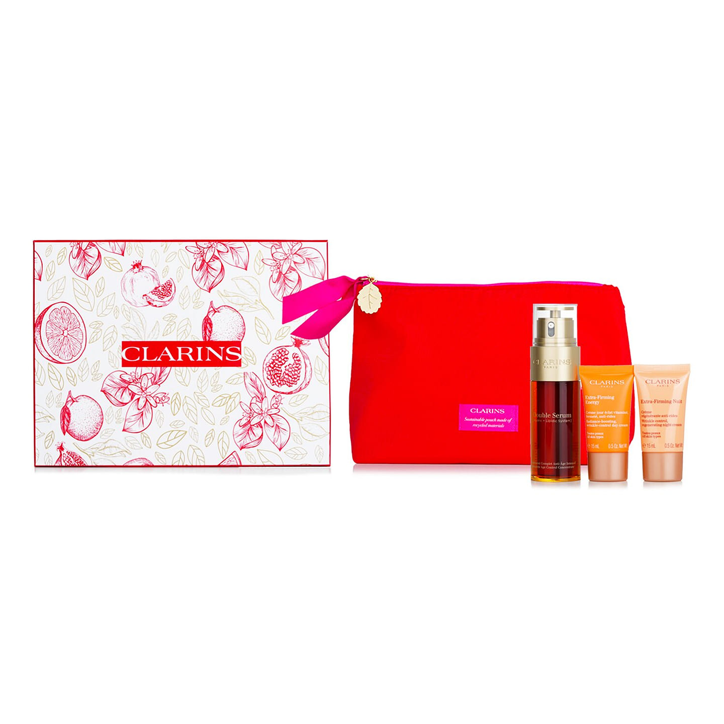 Clarins Double Serum & Extra-Firming Collection 3pcs+1bag 3 g