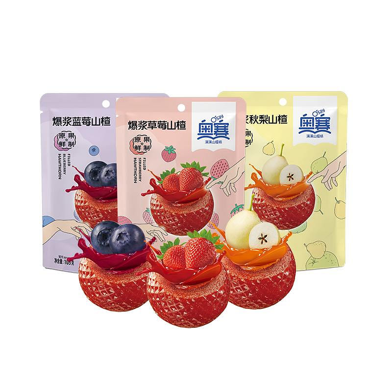 Hawthorn Balls Mixed Flavors 108g*3 Packs 324 g