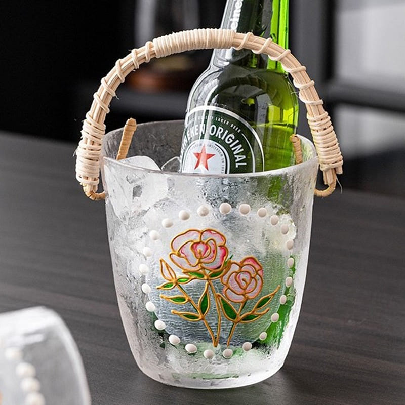 Floral Fruit Basket Ice Beer Bucket for Home Outdoor A1 1 each