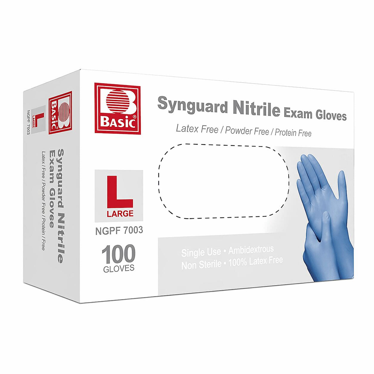 INTCO SYNGUARD BLUE NITRILE EXAM GLOVES L 1 case