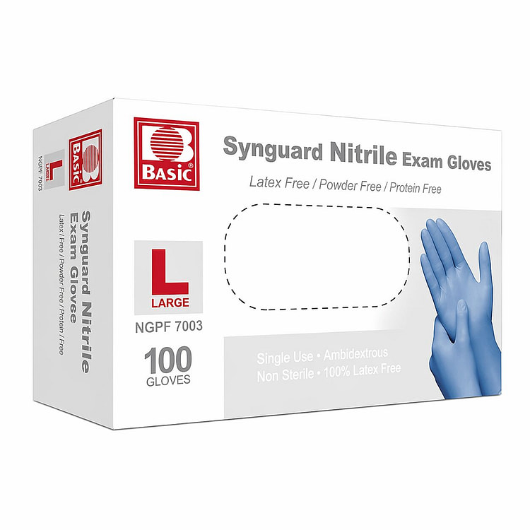 INTCO SYNGUARD BLUE NITRILE EXAM GLOVES L 1 case