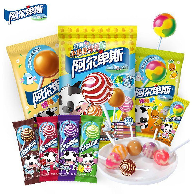阿尔卑斯牛奶味棒棒糖混合零食10g*20支 200 克