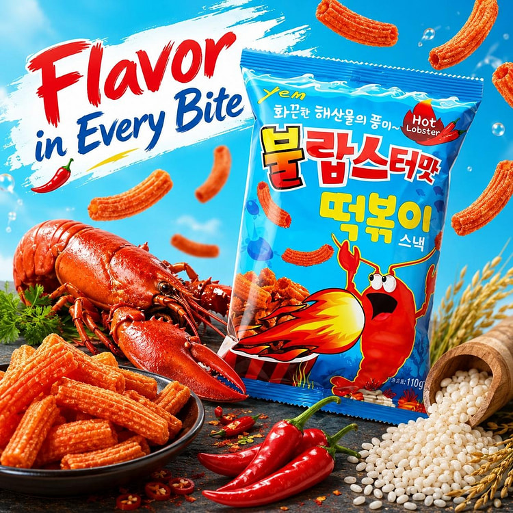 YEM Spicy lobster-flavored rice cake strips 100g 1 each
