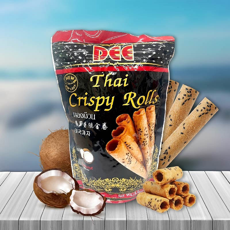 Thai Crispy Roll Cookies, Coconut Flavor 5.2 オンス