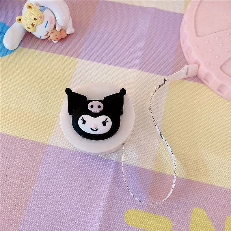 Mini Portable Tape Measure 1.5m Automatic Retractable White Kuromi 1 count