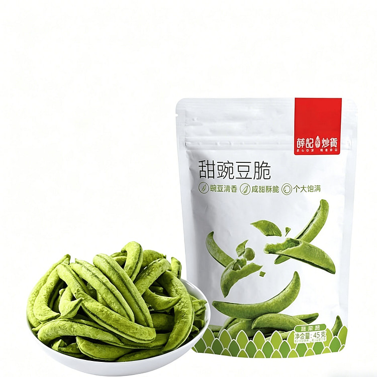 薛记炒货甜豌豆脆酥脆香甜即食脱水蔬菜脆45g*1袋 45 克