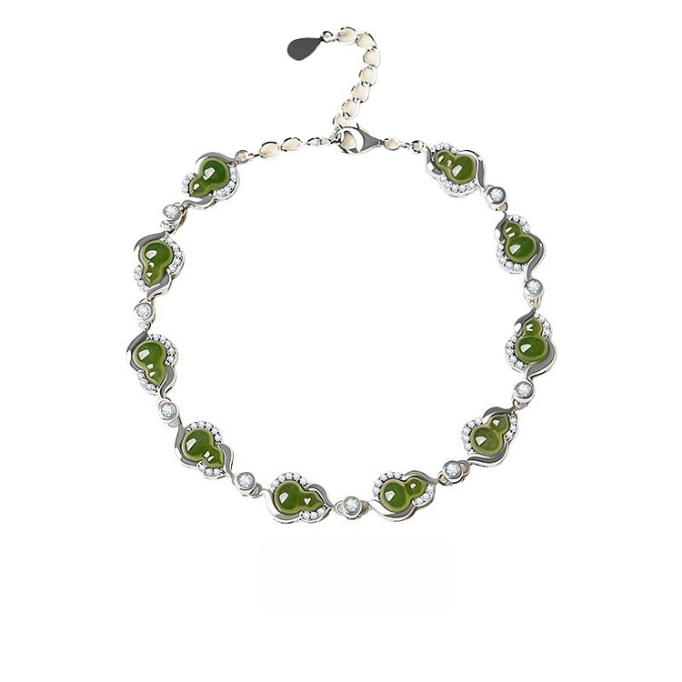 宫里上新 和田玉葫芦手链纯银玉石手饰 十福15厘米 1 盒