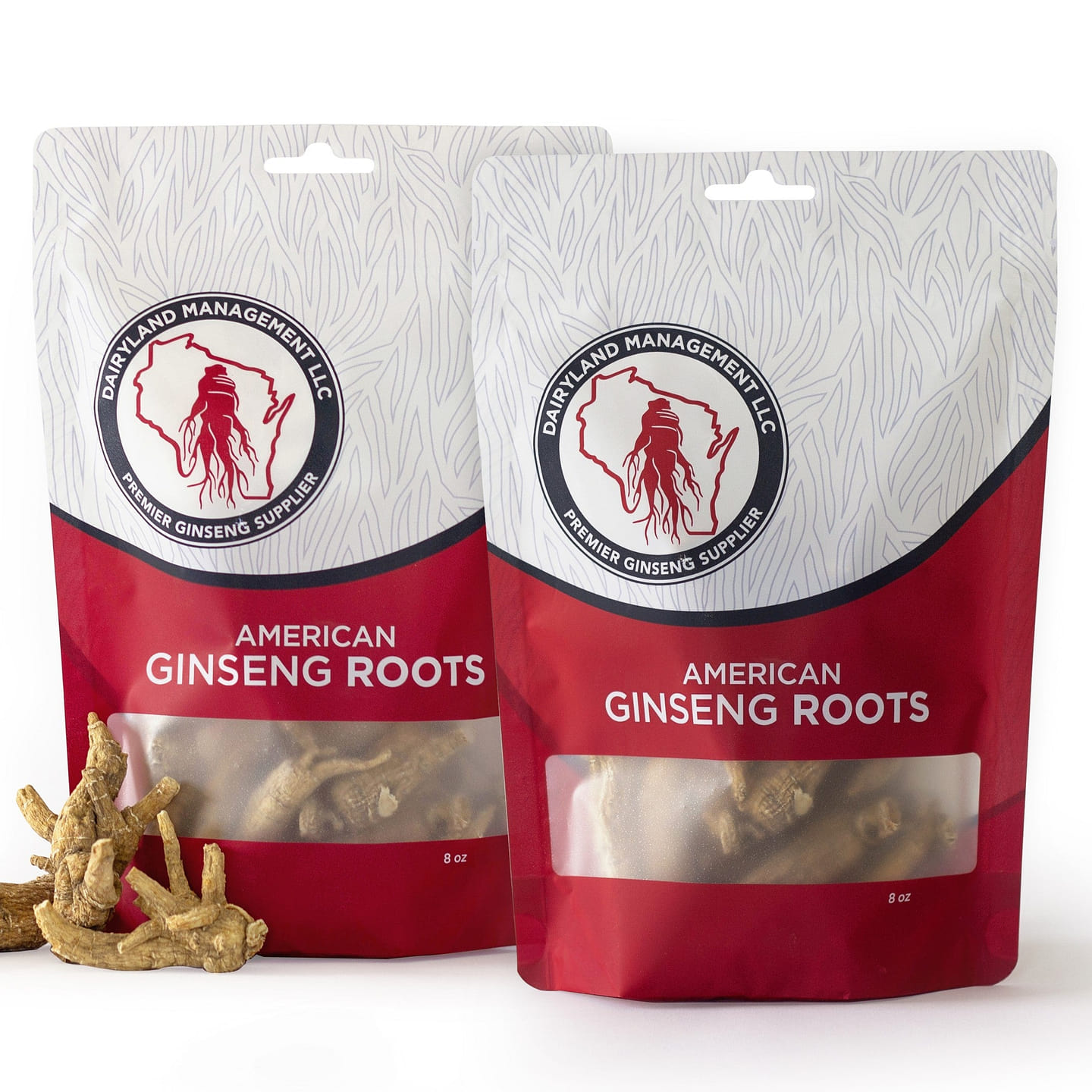 Premium American Ginseng Roots 40oz- 5 Bags, Each Bag 8oz – Non-GMO-Gluten Free 1 each