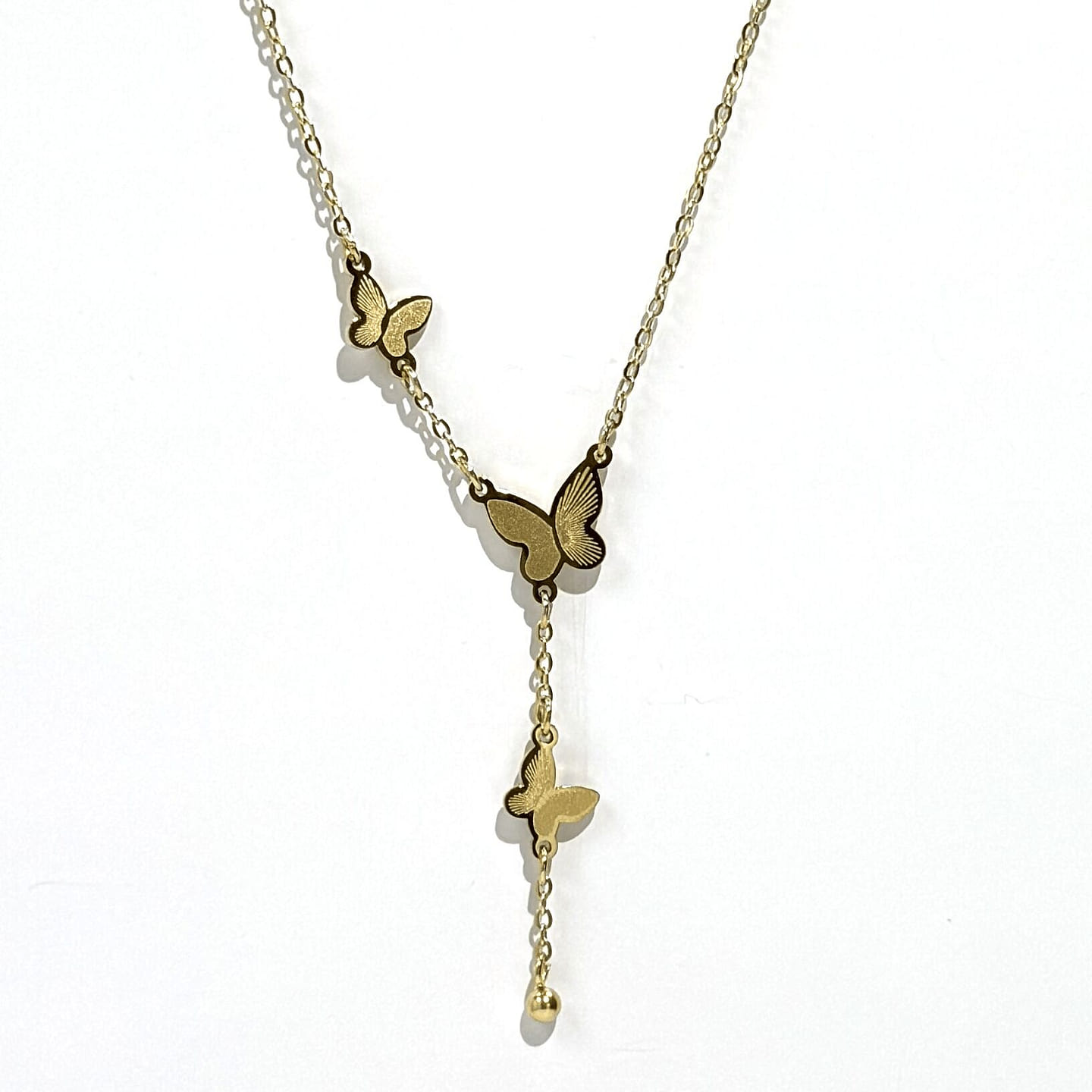 18K Gold Filled Water Proof Butterfly Y Necklace 1 each