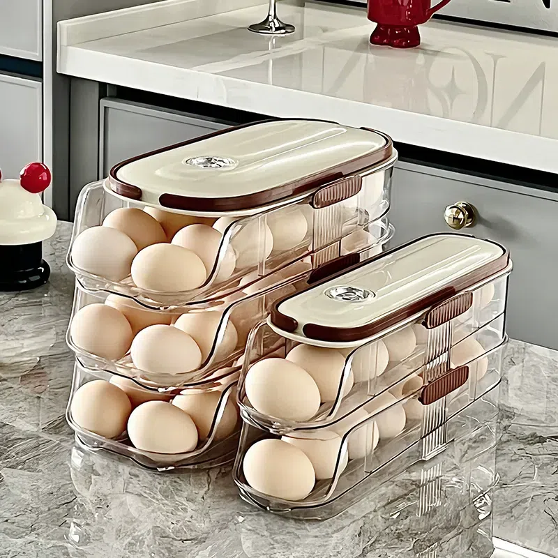 Eggs on the refrigerator door box of layer 2 1 count