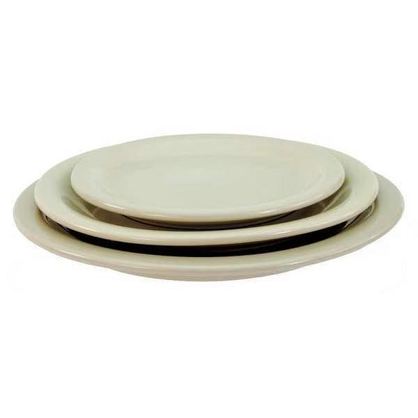 Plate, 9-5/8", Ceramic Bone White PK24 2 lb