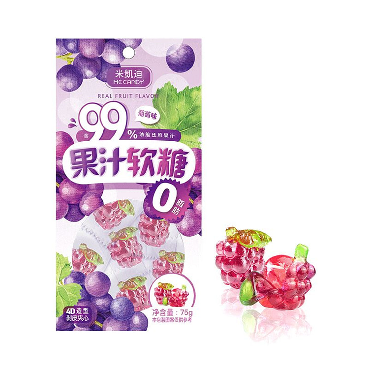 米凯迪 4D果汁软糖浓缩果汁糖葡萄 75g*1袋