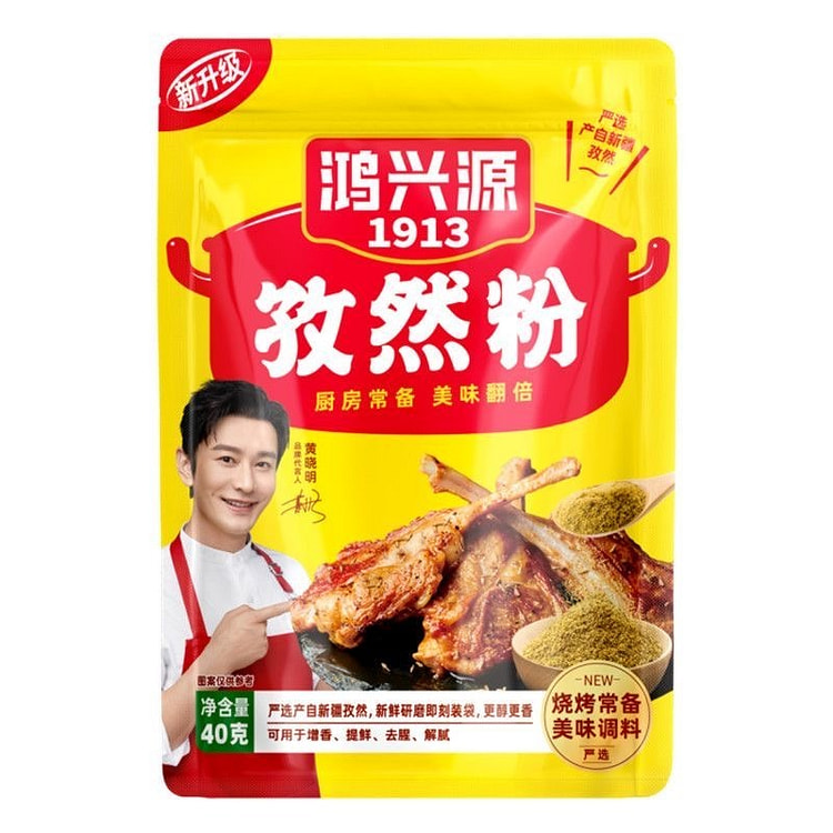鸿兴源孜然粉袋装撒料烧烤调料烤面筋鸡叉骨羊肉串腌料 40 克*3 包