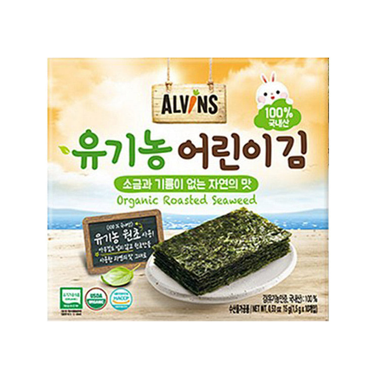 ALVINS Organic Roasted Seaweed for Children 15g 1 each