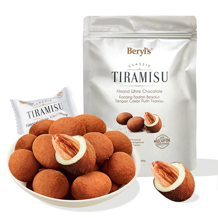 beryls原装提拉米苏扁桃仁夹心白巧克力300g 300 克