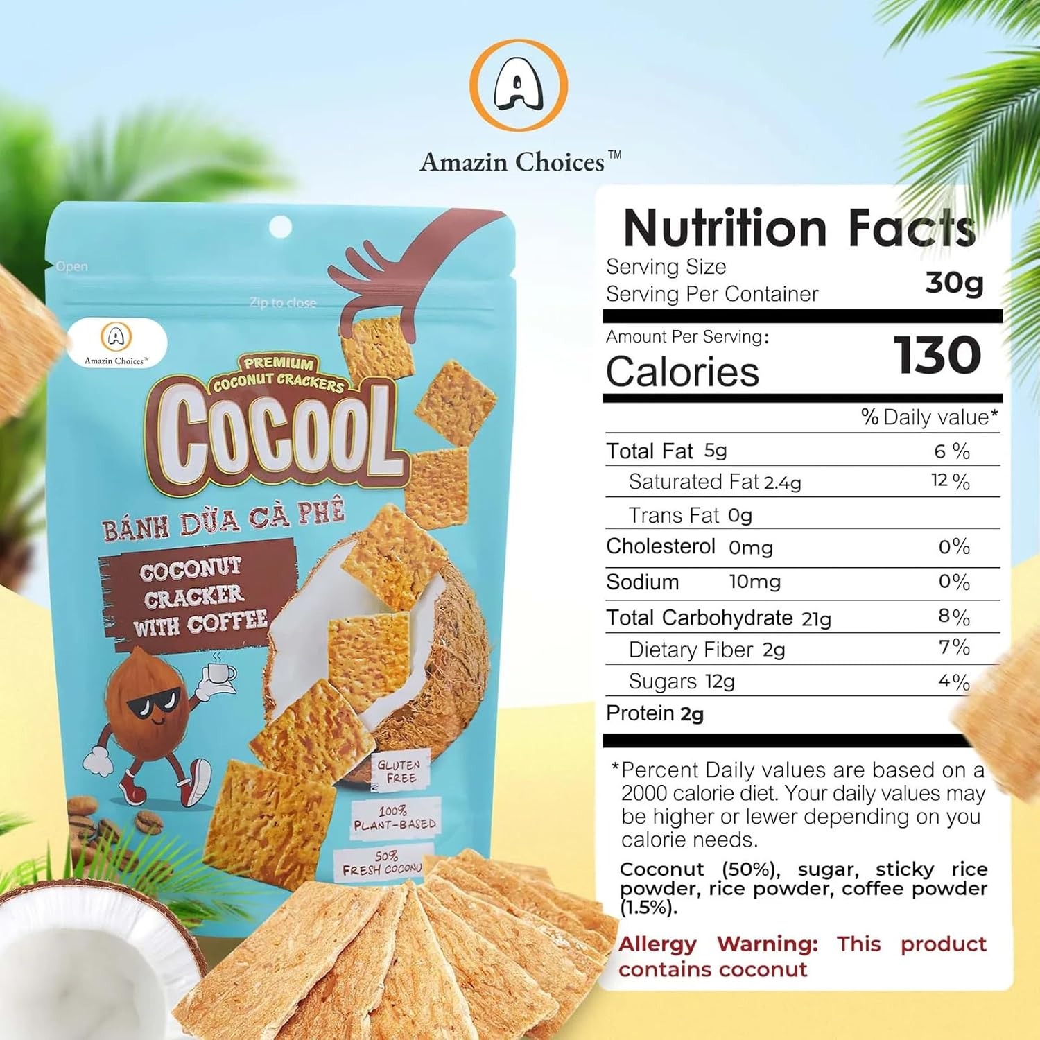 Get Coconut cracker with coffee (80g) 0.18 lb Delivered | Weee