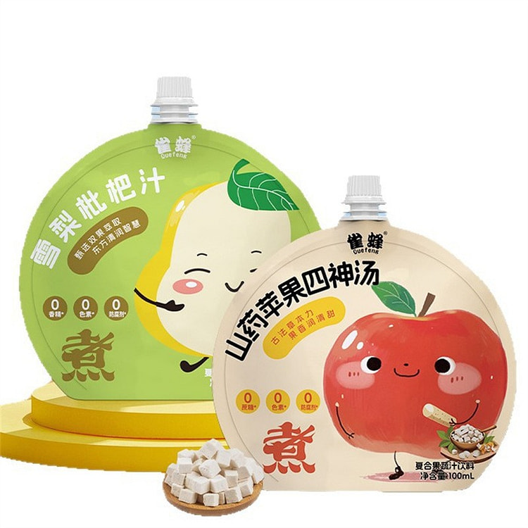 雀蜂 山药苹果四神汤+雪梨枇杷汁果蔬汁共2袋 1 份