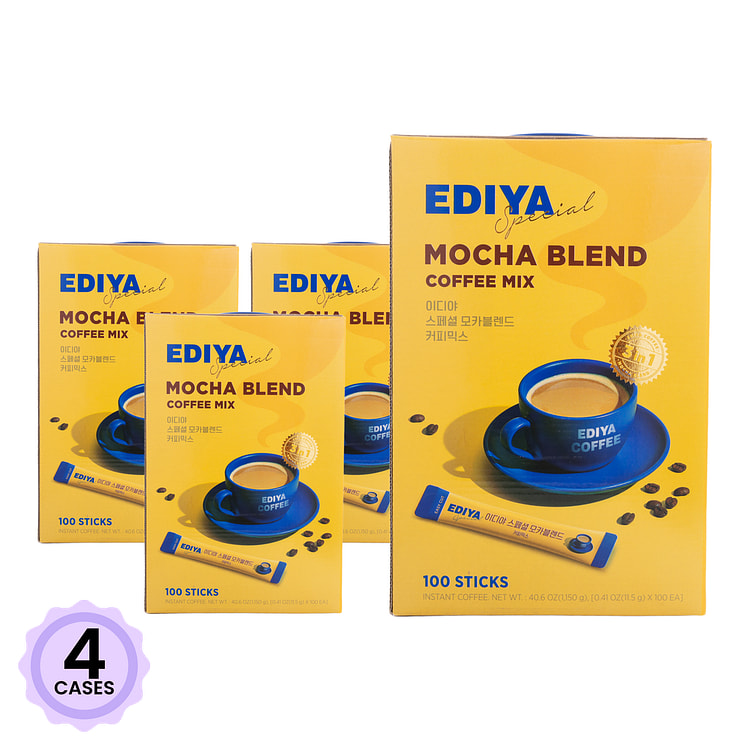 EDIYA Coffee Mix-Special Mocha Blend 0.4 oz*100 pack*4 case