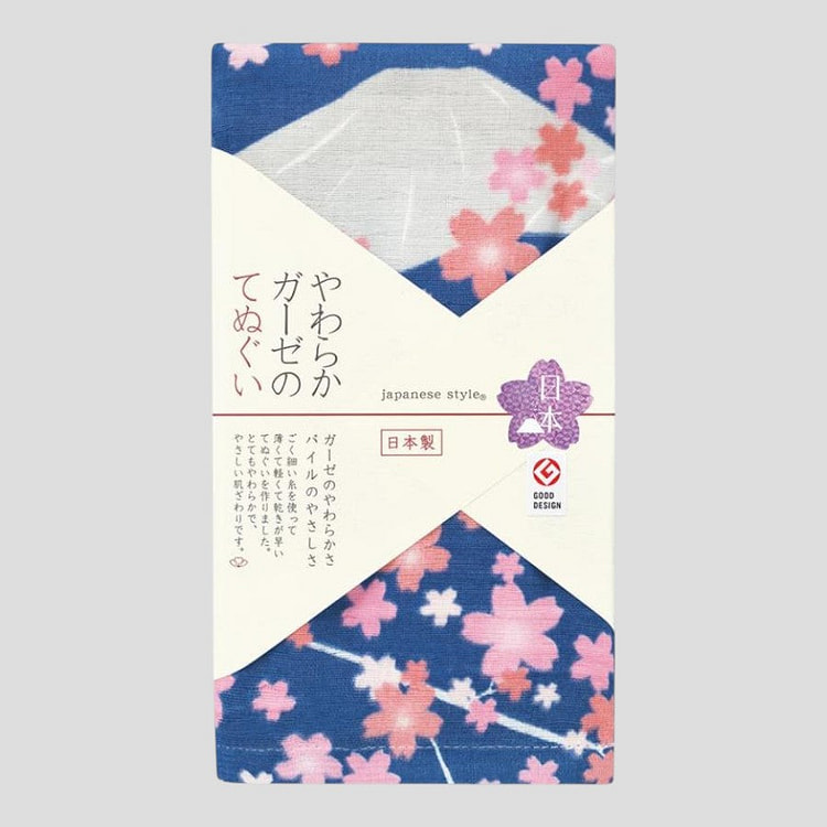 Premium Japanese Tenugui Towel - Sakura & Fuji 1 each
