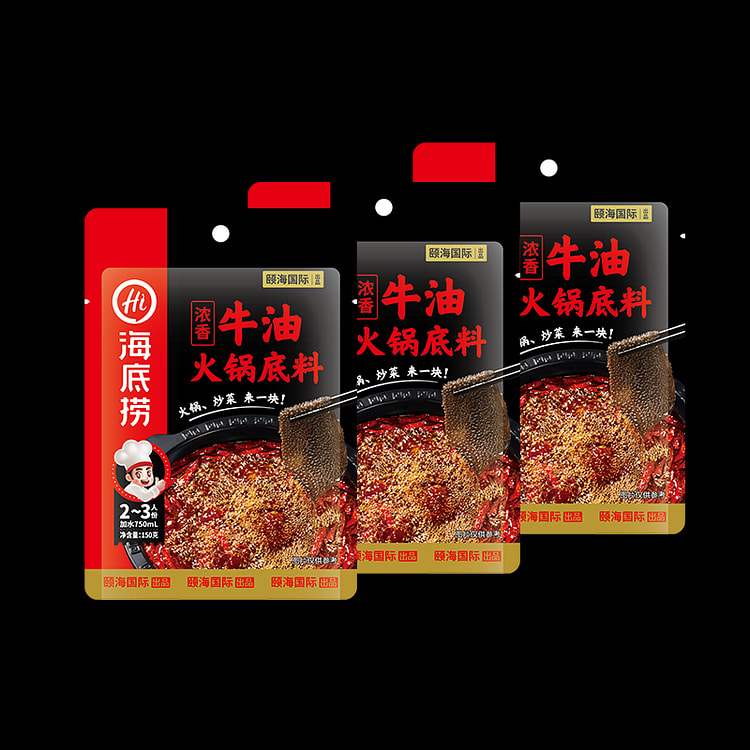 海底捞火锅料底料麻辣牛油清汤番茄锅官方正宗关东煮钵钵鸡调料浓香牛油150g*3包