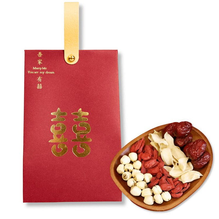 Wedding Favor Box Goji Berries Red Dates, Lily