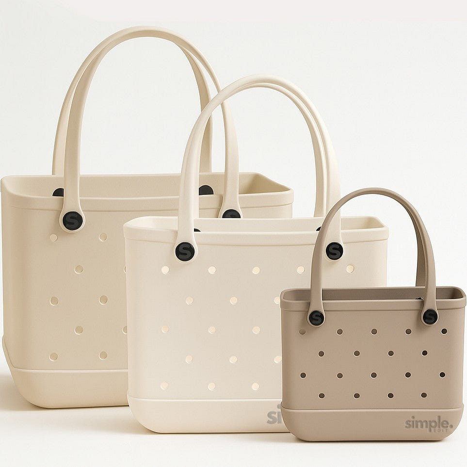 Rubber Tote Trio Set- Beige Tone 1 each