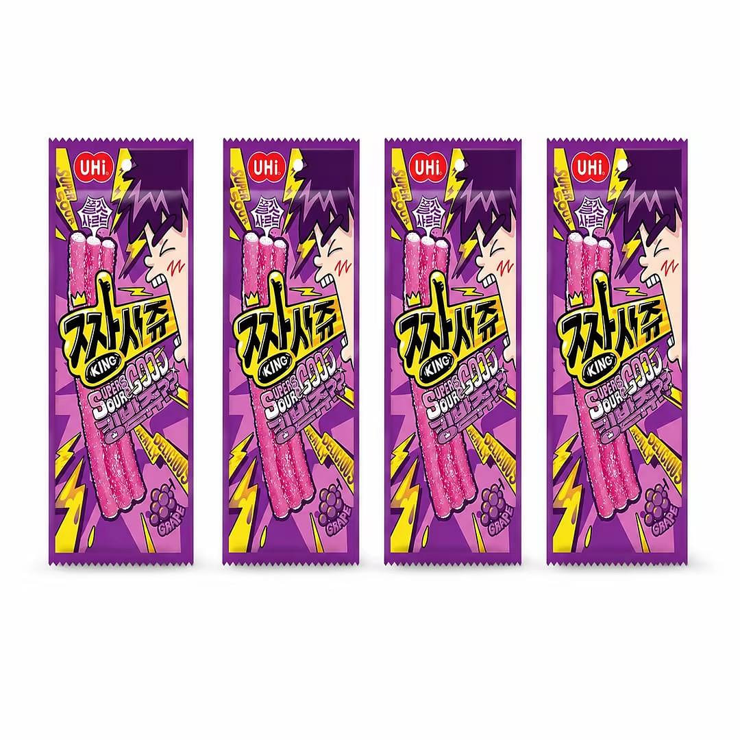 YEM Grape Sour Strip Gummy Candy*4pag 1 each