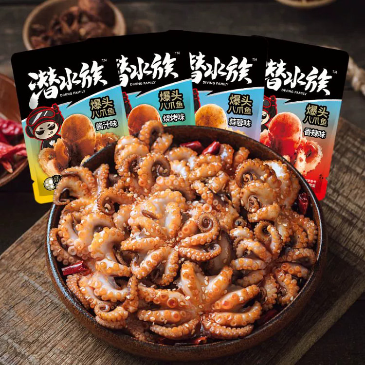 Diver headshot octopus, instant snacks, snacks, snacks, mixed flavor, 15g*1
