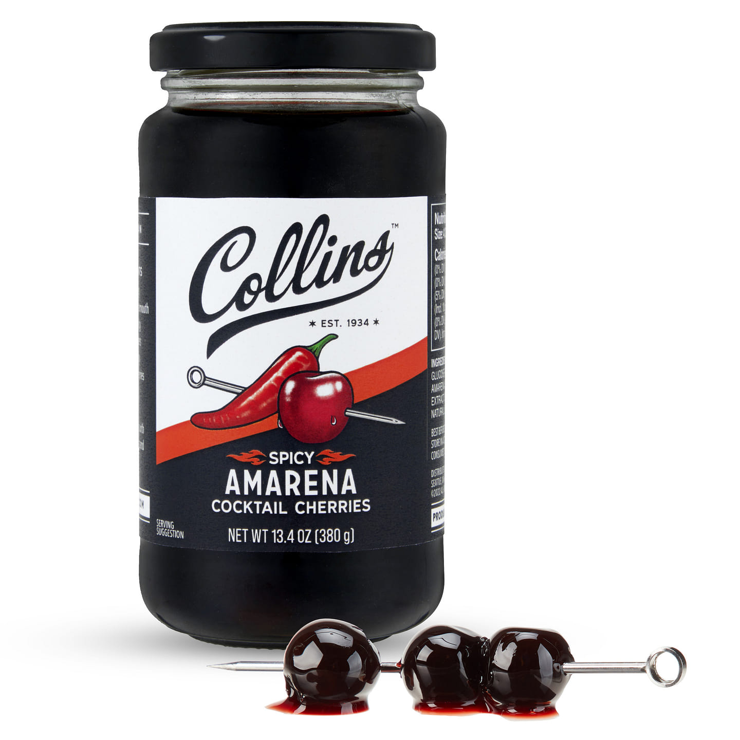13.4 oz. Spicy Amarena Cherries by Collins 1 each