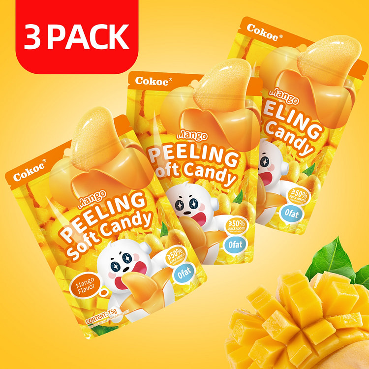 Cokoc 3 Bags of Fun Peeling Gummies Mango 7.93oz
