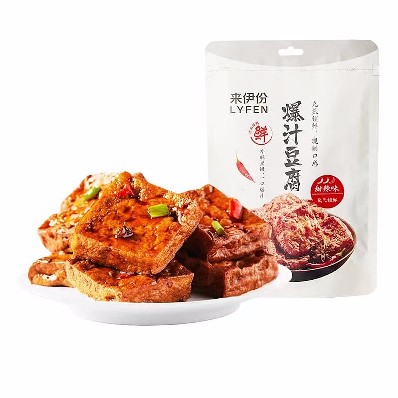 Laiyifen Popping Sauce Tofu Sweet & Spicy Dried Hand Torn Tofu 115 g