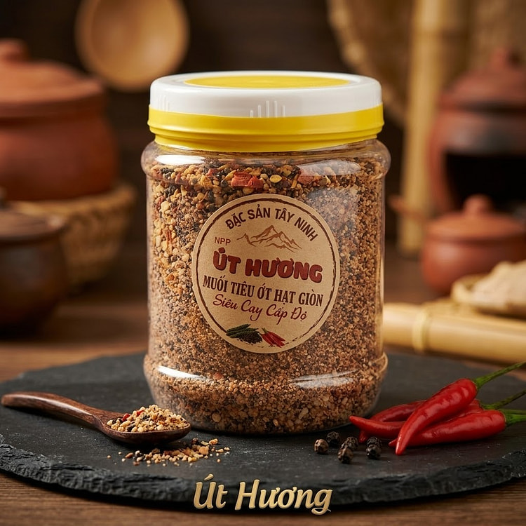 Ut Huong Crunchy Chili Salt and Pepper 500g 1 box