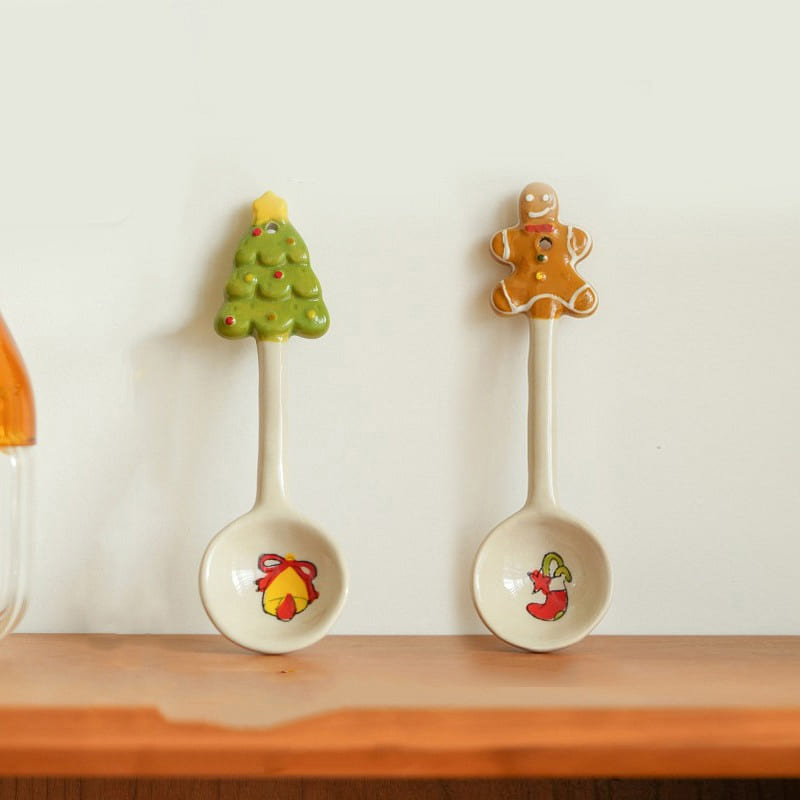 Underglazed Ceramic Spoon for Christmas Set 1 1 each