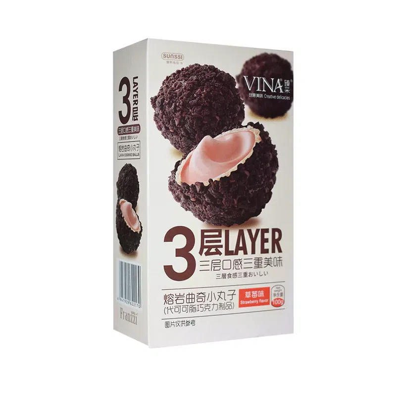 Falitz Strawberry Lava Chocolate Cookies 100g*1Box 12.9 g