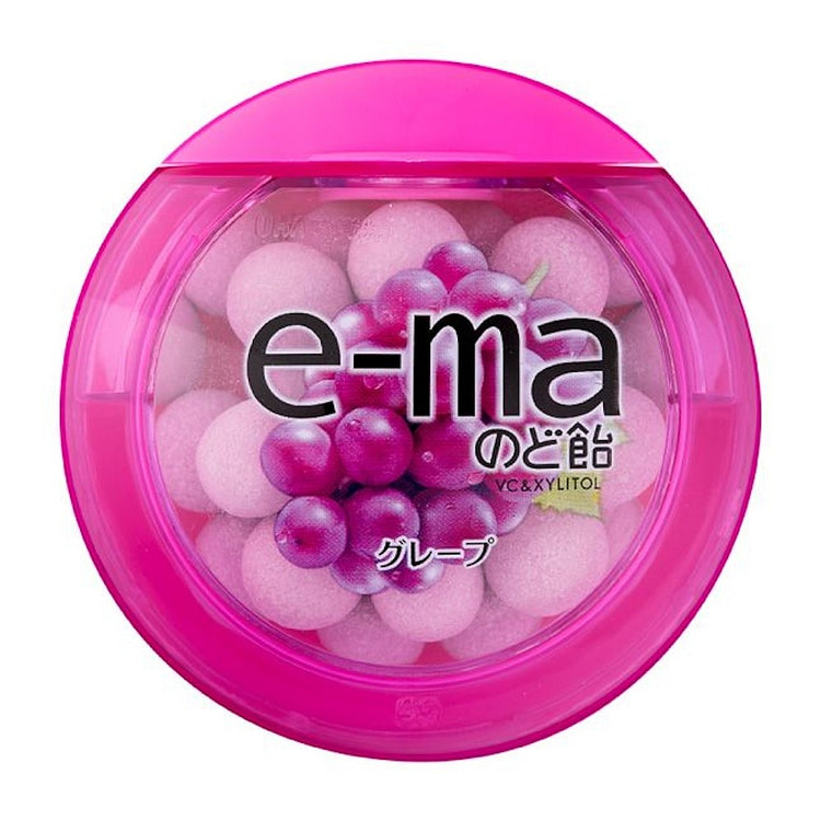 UHA e-ma Throat Candy Container Grape 33g 1 box