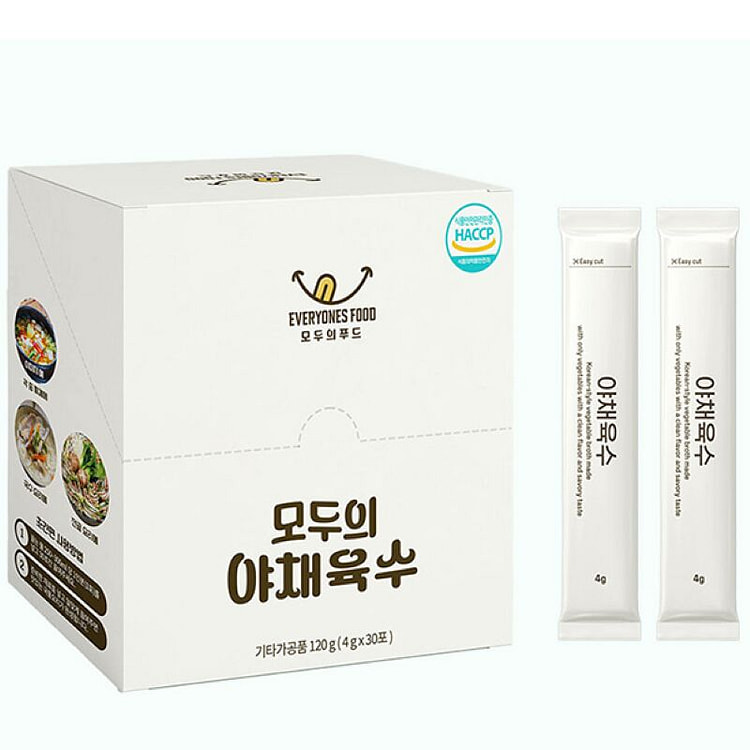 [한국 직배송] 화학첨가물 제로 모두의 야채육수 4g * 30입, 1개
