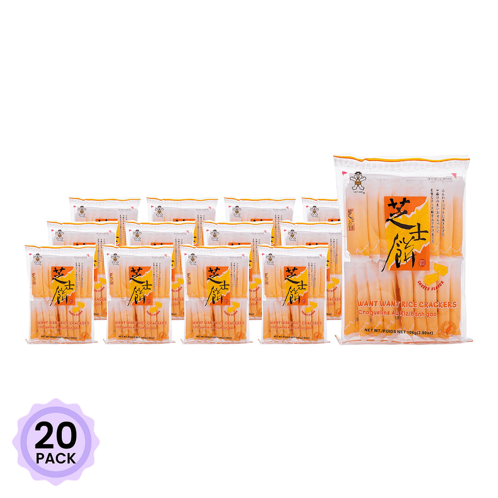 Want Want Senbei Rice Cracker, Cheese Flavor 108 g*20 pack